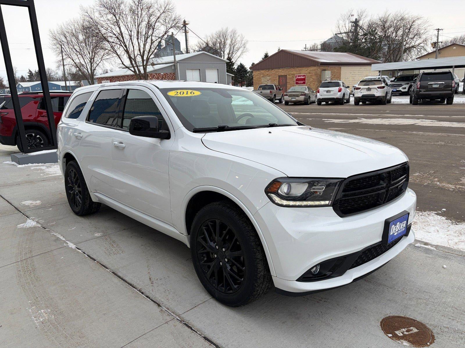 2016 Dodge Durango SXT, Blacktop Pkg, Preferred Pkg 23B, Heated Front Seats, Heated Steering Wheel, Sunroof